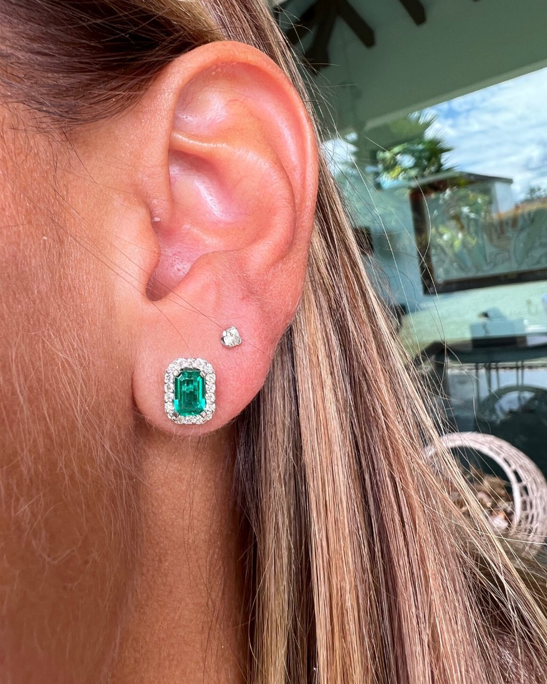Aretes Rectangular Esmeraldas - LQ Jewelry Design