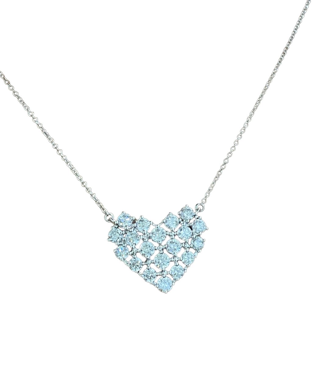 Cadena Heart en Oro Blanco 18k con Diamantes - LQ Jewelry Design