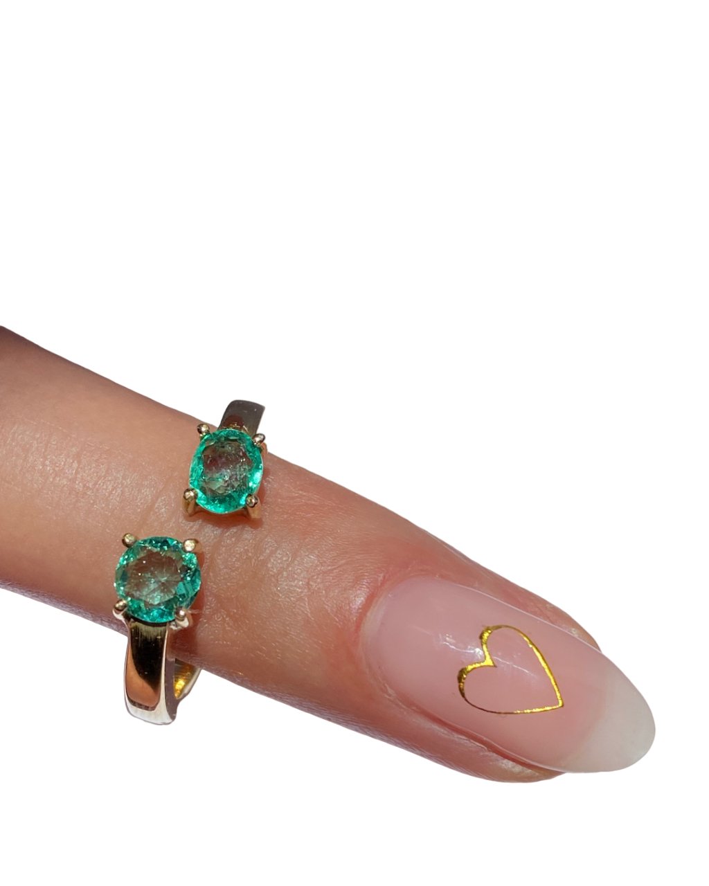 Anillo Semi Abierto con Esmeraldas Ovaladas - LQ Jewelry Design