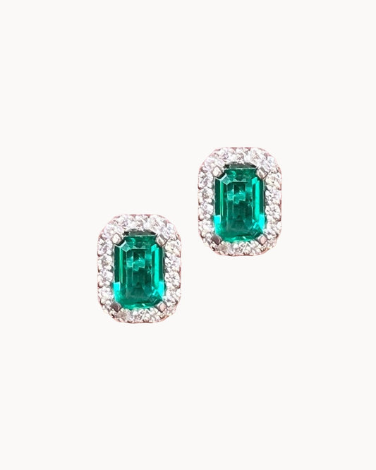 Aretes Rectangular Esmeraldas - LQ Jewelry Design