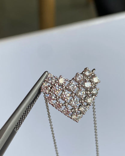 Cadena Heart en Oro Blanco 18k con Diamantes - LQ Jewelry Design
