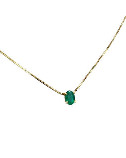 Cadena Ovalo Emerald en Oro Amarillo 18k con Esmeralda - LQ Jewelry Design