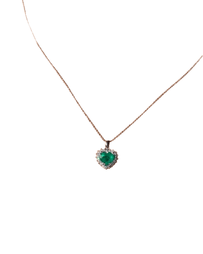 Dije corazón y piedras preciosas - LQ Jewelry Design